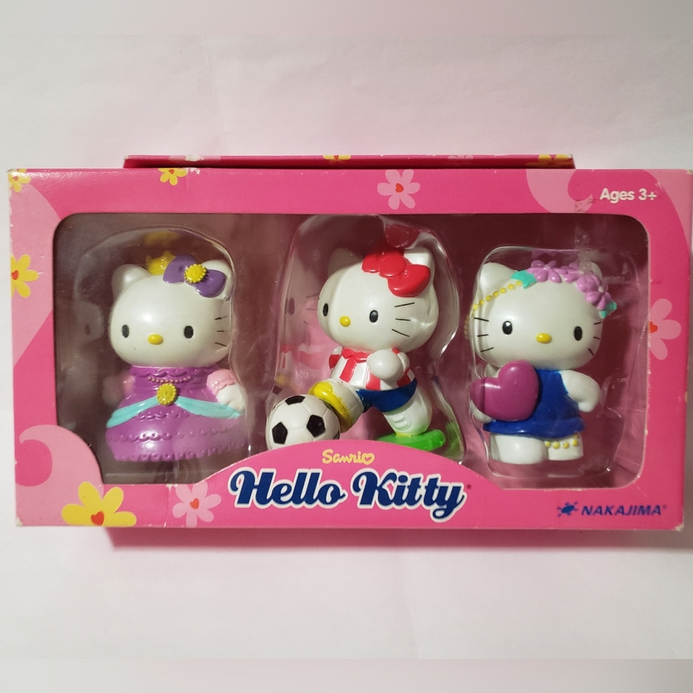 Sanrio Nakajima Hello Kitty 3 Figurine Set (Princess, Soccer Player & Angel)